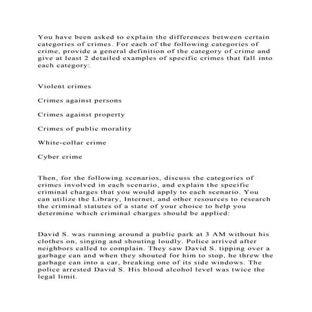 You have been asked to explain the differences between certain categ.docx