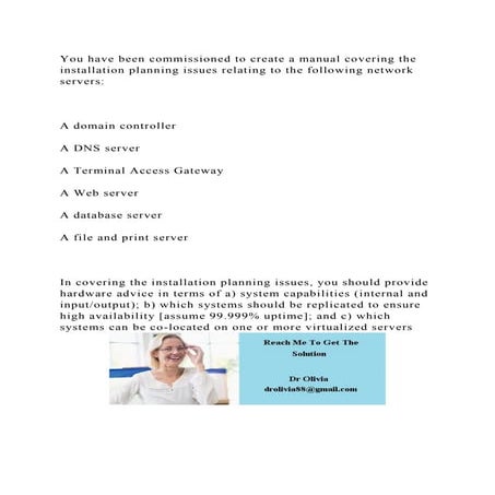 You have been commissioned to create a manual covering the installat.docx