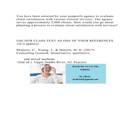 You have been selected by your nonprofit agency to evaluate client s | DOCX