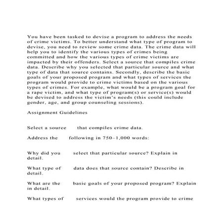 You have been tasked to devise a program to address the needs of.docx