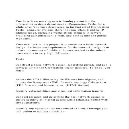 You have been working as a technology associate the information .docx