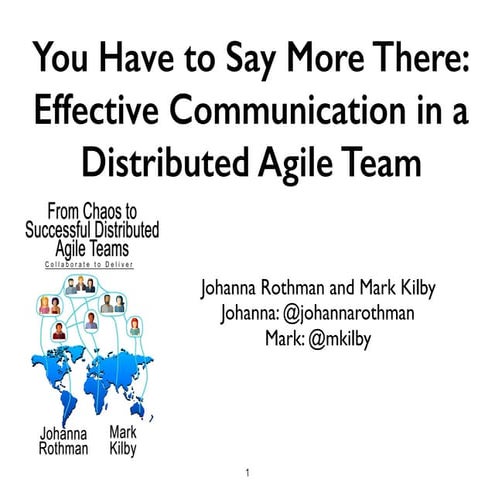 You Have To Say More There: Effective Communication in a Distributed Agile Team