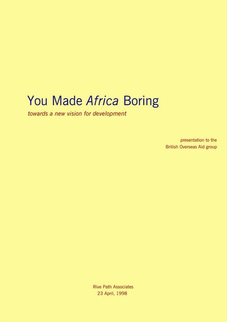 You Made Africa Boring