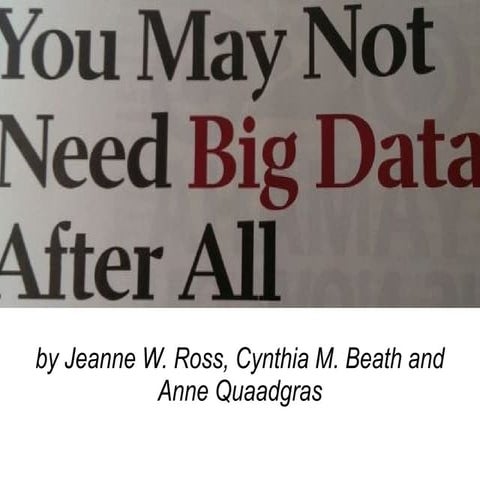 You may not need big data after all
