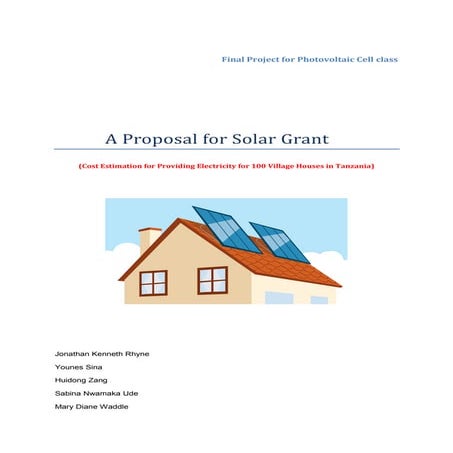 Younes Sina, Jonathan Rhyne ,Sabina Ude, Huidong Zang, Mary Waddle ,A report ...