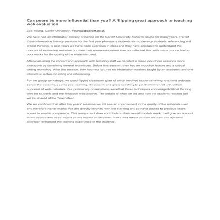 Can peers be more influential than you? A ‘flipping great approach to teachin...