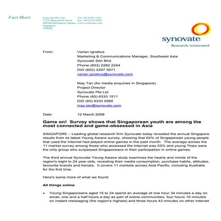 Young Asian 2007 - Singapore Fact Sheet