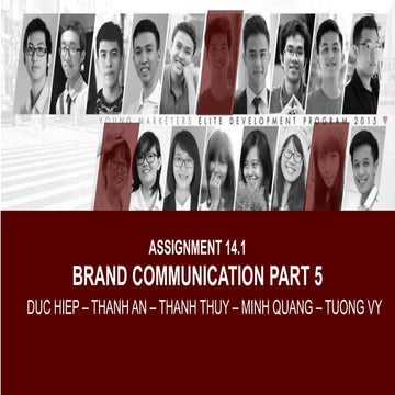 Young Marketers Elite 3_Assignment 14_Brand Communication Part 5