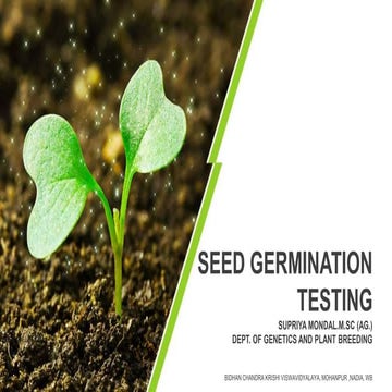 Testing for seed germination