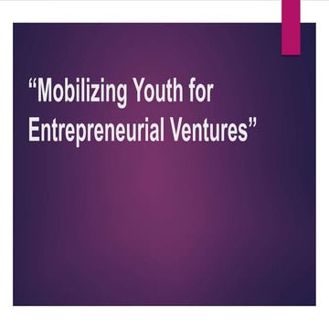 Youth entrepreneurship | PPTX