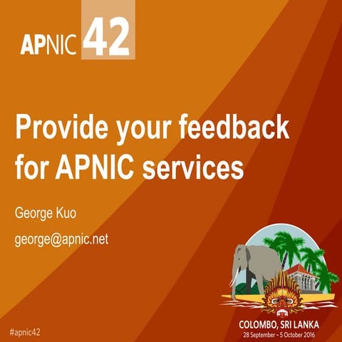 Your feedback for APNIC Services