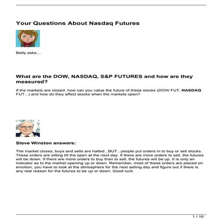 Your Questions About Nasdaq Futures