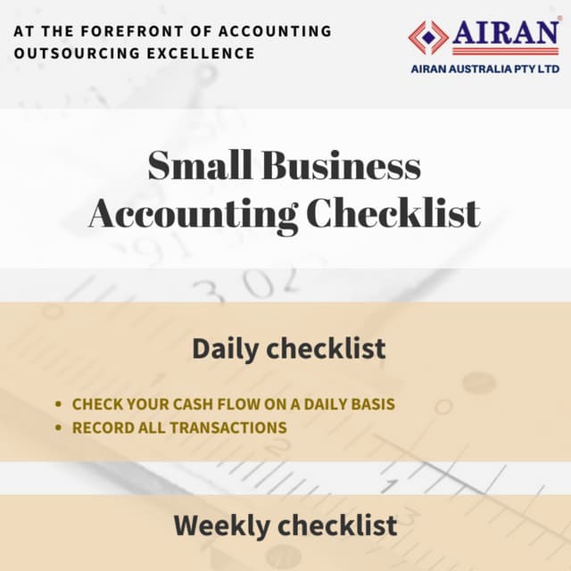 Small Business Accounting Checklist | PDF