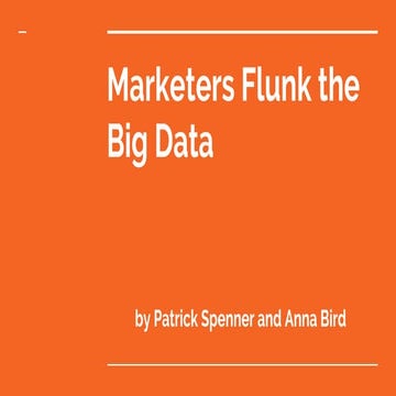 Marketers Flunk the Big Data Test