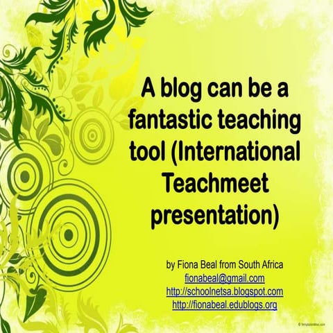 A blog can be a fantastic teaching tool 