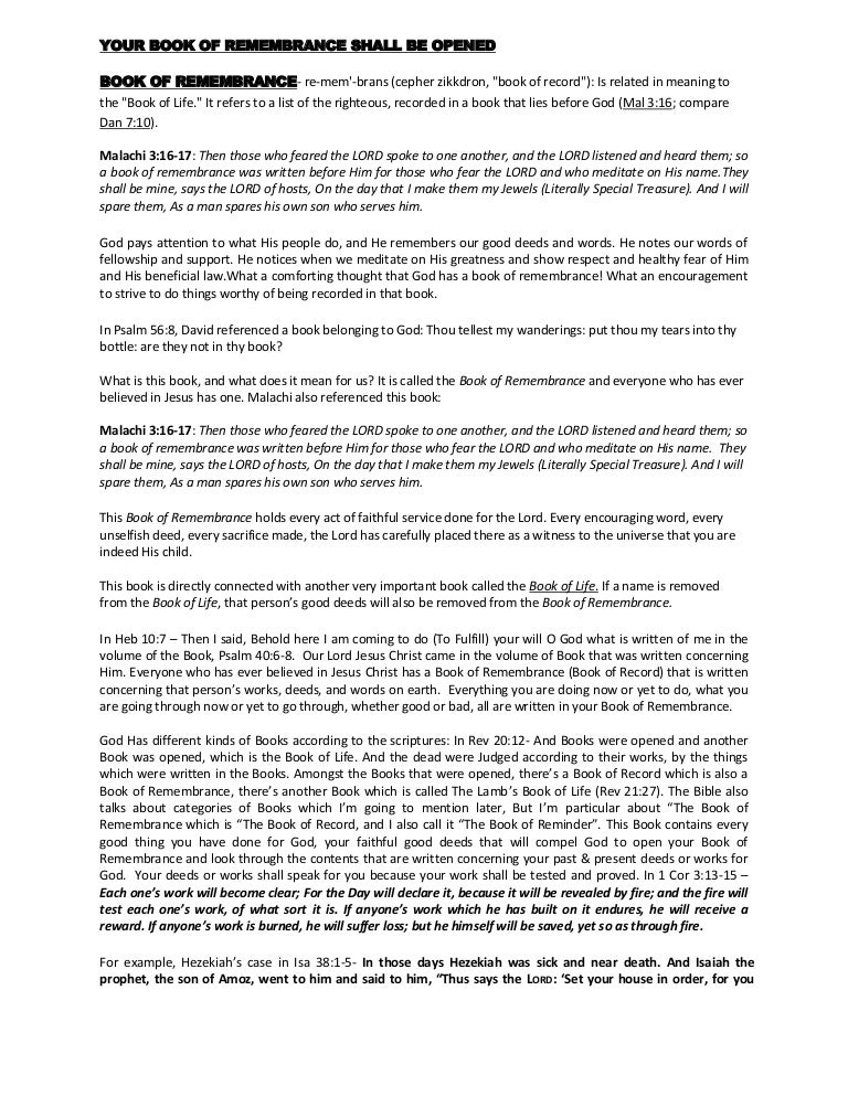 malachi book of remembrance