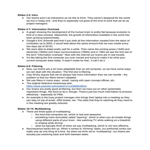 Your Brain Hates Project Management notes