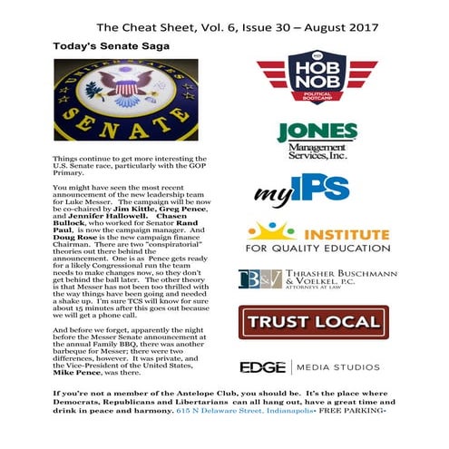 Your Complimentary Cheat Sheet for August 26, 2017