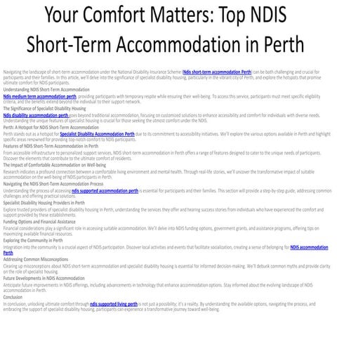 NDIS Disability Accommodation in Adelaide | PPTX
