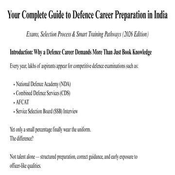 Your Complete Guide to Defence Career Preparation (2026 Edition) | PDF