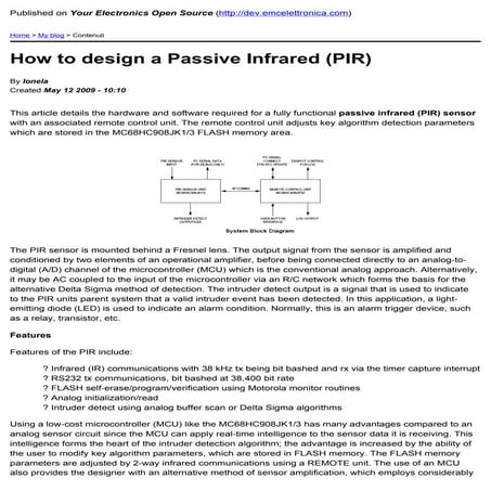 How to design a Passive Infrared (PIR) Open Source Project