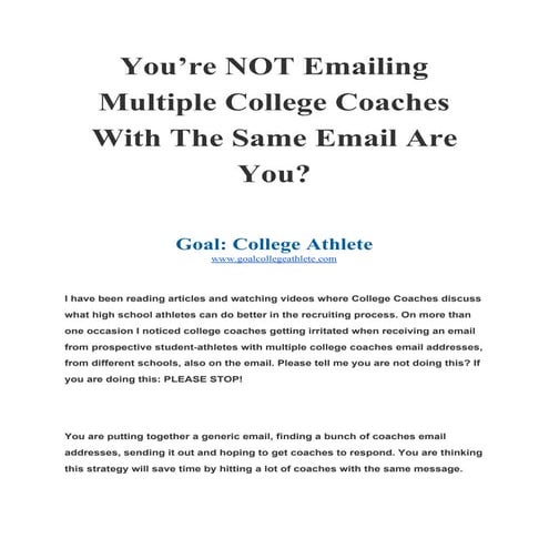 How to Email a College Basketball Coach