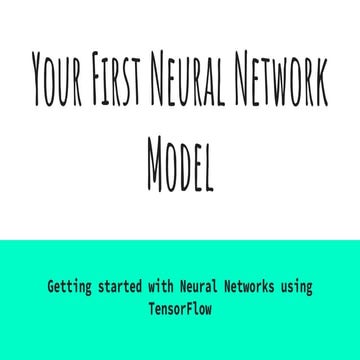 Your first neural network model