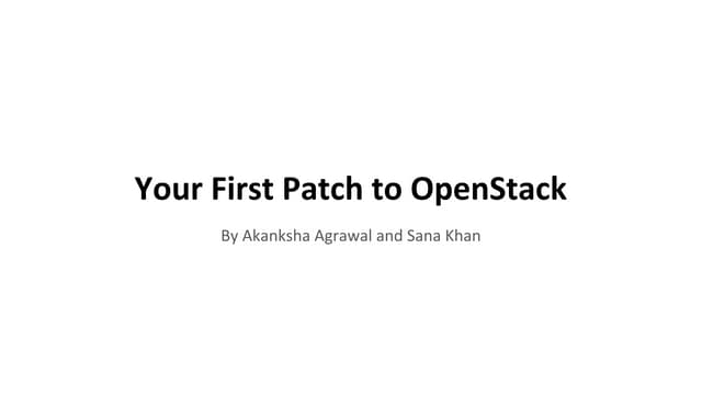 Your first patch to OpenStack