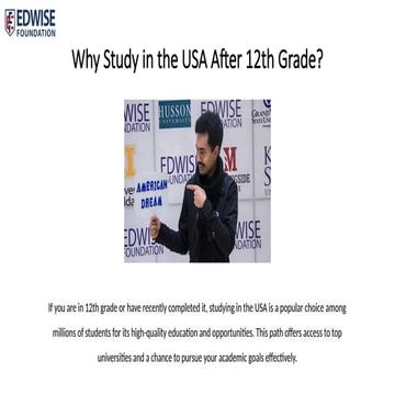 Your First Step to US Colleges After Grade 12.