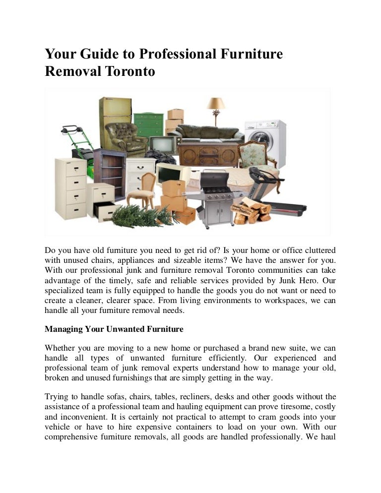 Your Guide to Professional Furniture Removal Toronto