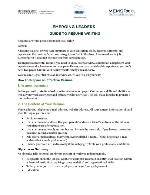 Resume CRASH COURSE for BEGINNERS - Simple, clear, direct!