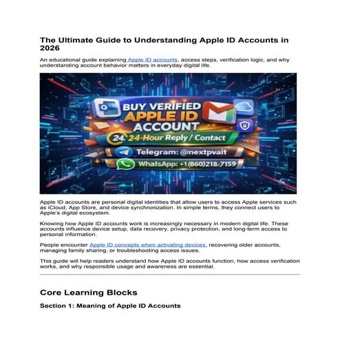 Your Guide to the Top 10 Apple ID Account Purchase Sites for 2026.docx