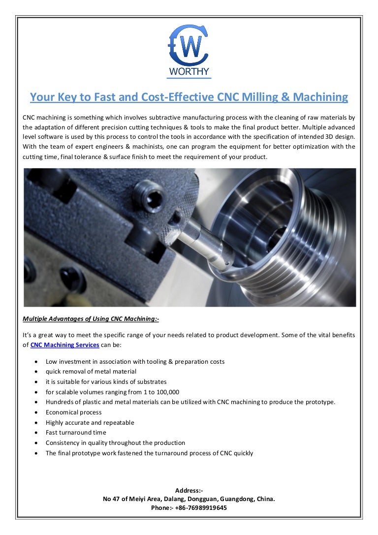 Your key to fast and cost effective cnc milling & machining