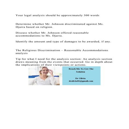 Your legal analysis should be approximately 500 wordsDetermine.docx