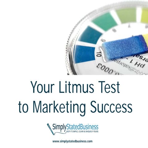 Your litmus test to marketing success