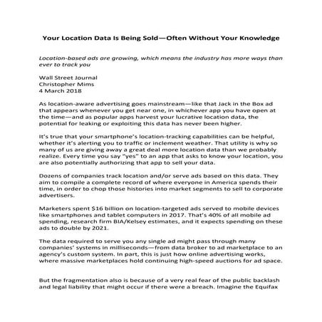 Your Location Data Is Being Sold, Often Without Your Knowledge
