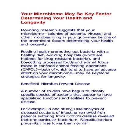 Your microbiome may be key factor determining your health and longevity