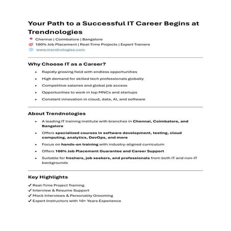 Your Path to a Successful IT Career Begins at Trendnologies