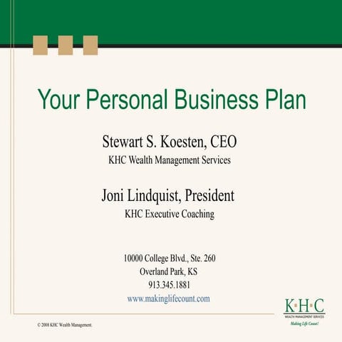 Your Personal Business Plan
