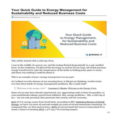 Your Quick Guide to Energy Management for Sustainability and Reduced Business...