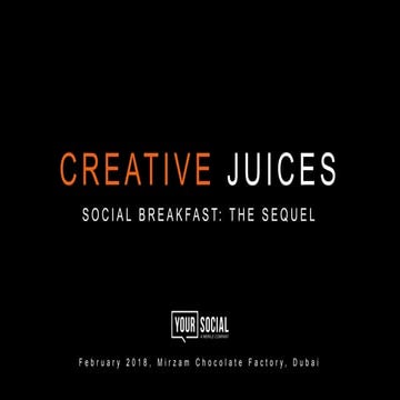 Your Social Breakfast 2018-02: Social Creativity