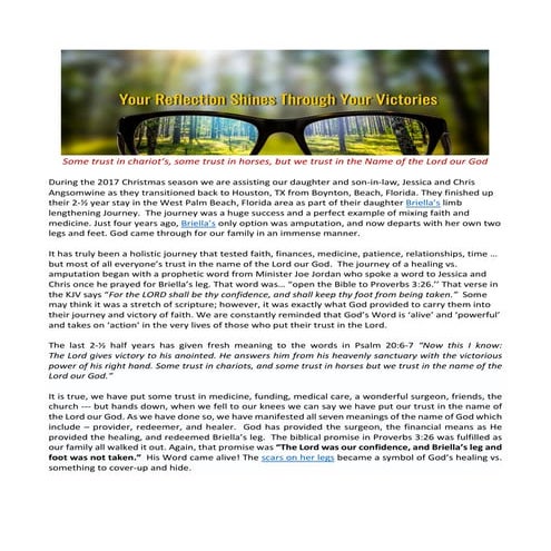 Your reflection shines through your victories