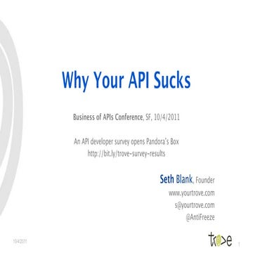 Why Your API Sucks - #BAPI SF