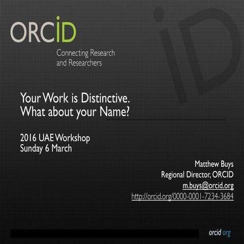 Your Work is Distinctive: What About Your Name? (M. Buys)