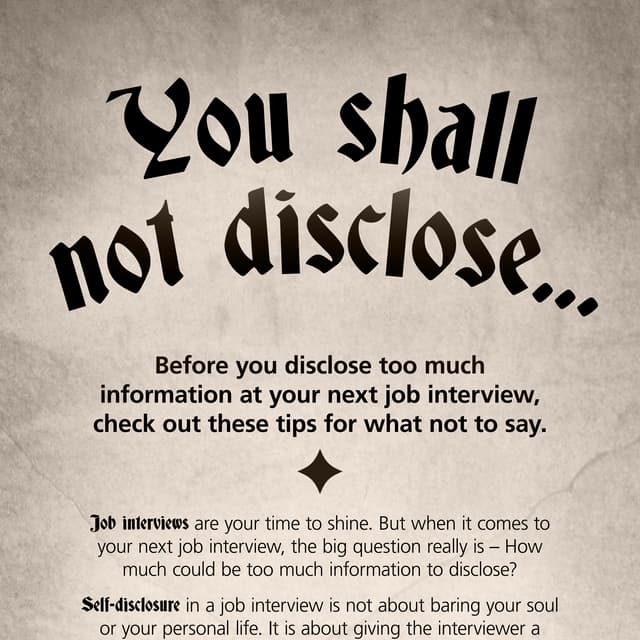 You shall not disclose...