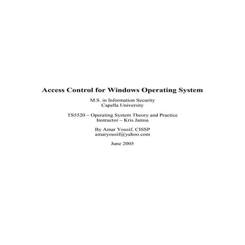 Access Control for Windows | PDF
