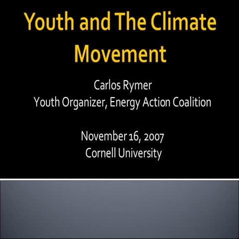 Youth And The Climate Movement