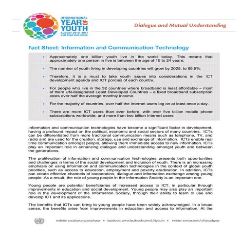 Fact Sheet: Information and Communication Technology