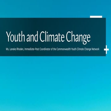 Youth and Climate Change: Areas for Youth Development