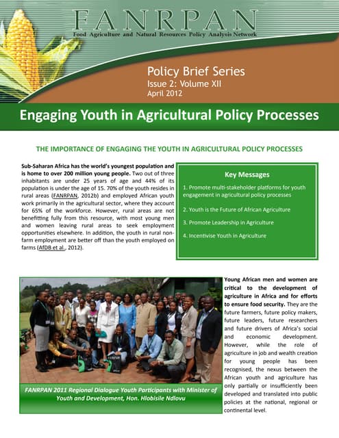 FANRPAN Policy Brief_Youth engagement in policy processes